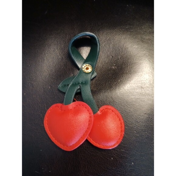 Red Cherries Cherry Keyring Keychain Key Ring Bag Hang - Picture 7 of 7